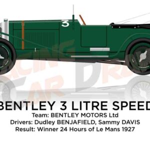 Bentley 3 Litre Speed n.3 winner 24 Hours of Le Mans 1927
