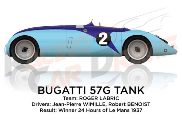 Bugatti 57G Tank n.2 winner 24 Hours of Le Mans 1937