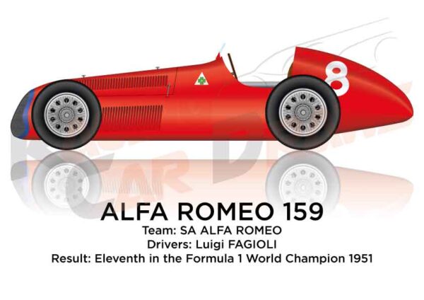 Alfa Romeo 159 eleventh Formula 1 Champion 1951 with Fagioli