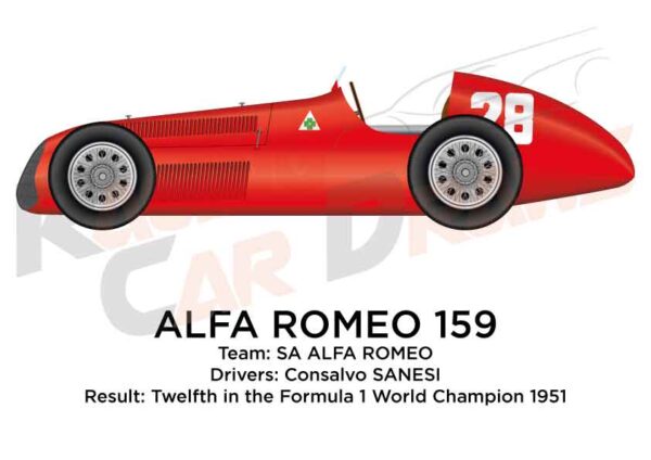 Alfa Romeo 159 twelfth Formula 1 Champion 1951 with Sanesi