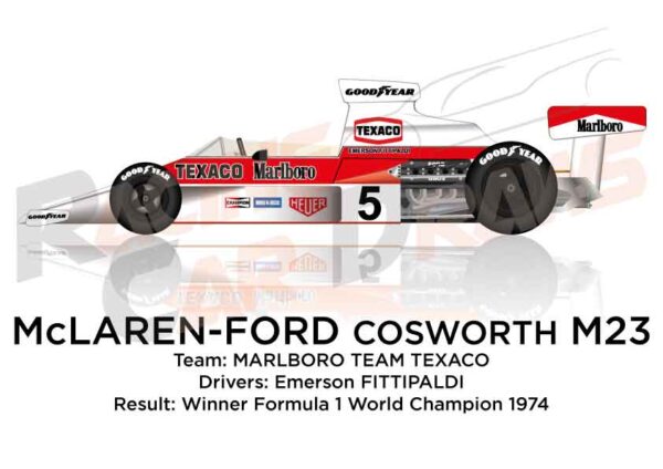 McLaren - Ford Coswoth M23 n.5 Formula 1 World Champion 1974