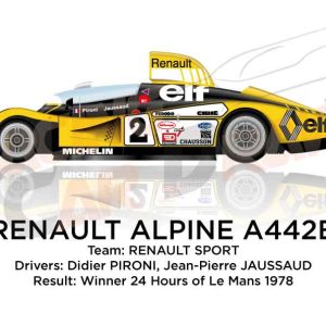 Renault Alpine A442B n.2 Winner 24 Hours of Le Mans 1978