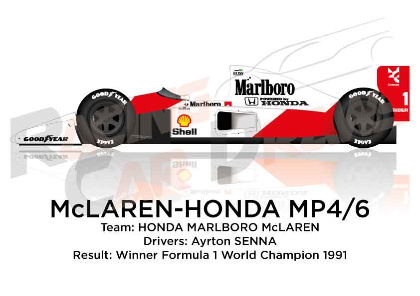 Mclaren Honda Mp4 6 Formula 1 Champion 1991 With Ayrton Senna