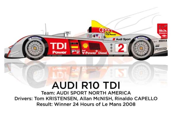 Audi R10 TDI n.2 winner 24 Hours of Le Mans 2008