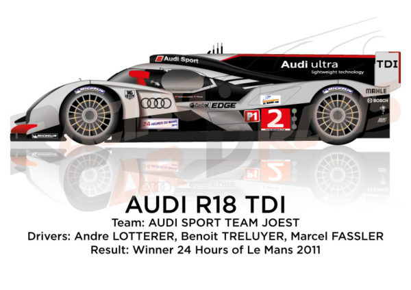 Audi R18 TDI n.2 winner 24 Hours of Le Mans 2011