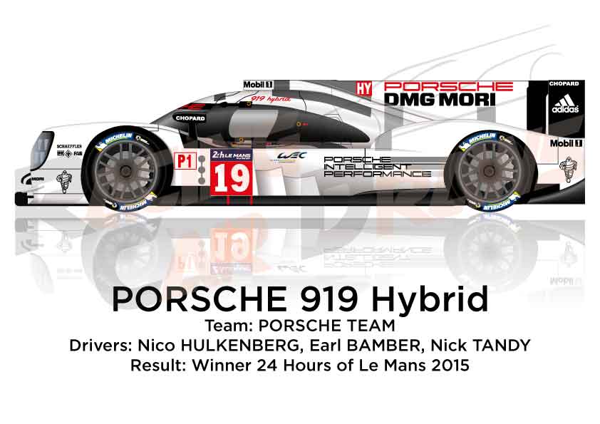 Spark 43LM15 PORSCHE 919 Hybrid n°19 LMP1 Vainqueur 24H Le Mans 2015 1/43 