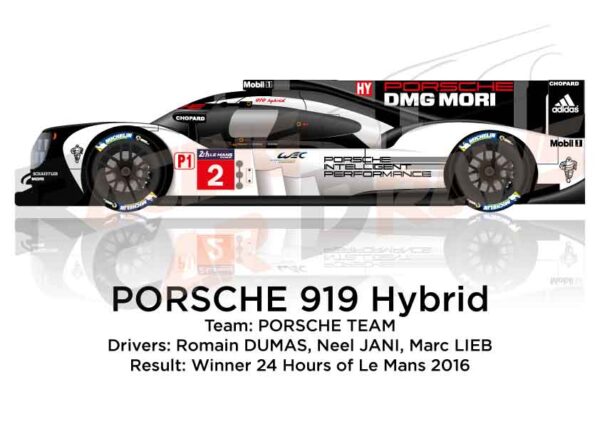 Porsche 919 hybrid n.2 Winner 24 Hours of Le Mans 2016