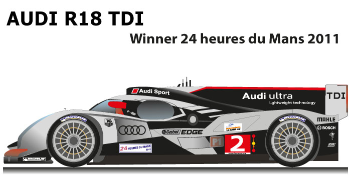 Audi R18 TDI n.2 winner 24 Hours of Le Mans 2011