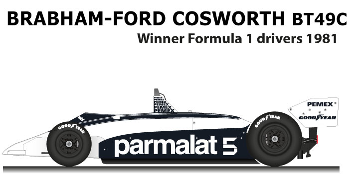 Brabham - Ford Cosworth BT49C n.5 winner Formula 1 Champion 1981