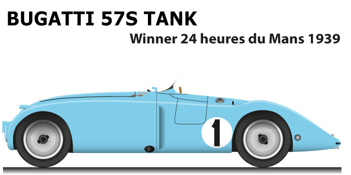 Bugatti 57S Tank n.1 winner 24 Hours of Le Mans 1939 with Wimille and Veyron