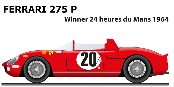 Ferrari 275 P n.20 winner 24 Hours of Le Mans 1964 with Vaccarella and  Guichet