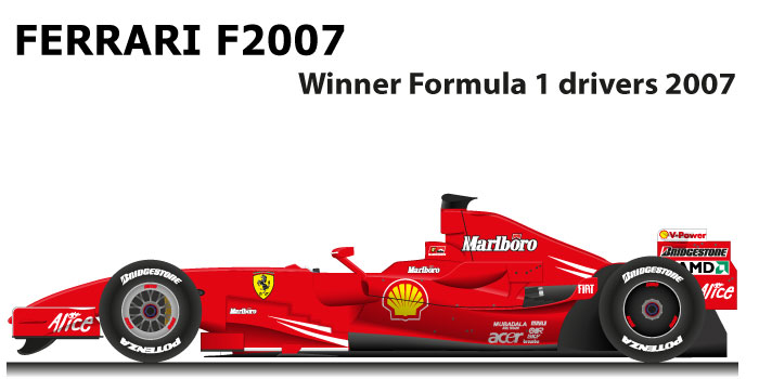 Ferrari F2007 n.6 winner Formula 1 World Champion 2007 with Raikkonen