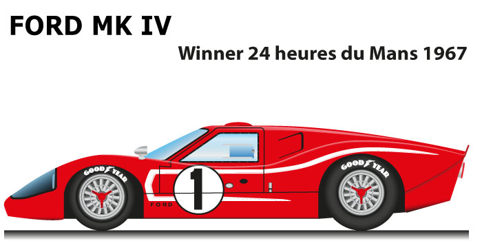 Ford GT40 MK IV n.1 winner 24 Hours of Le Mans 1967 with Foyt and Gurney