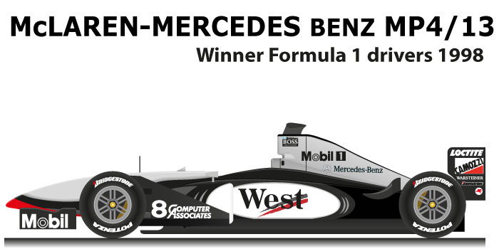 Mclaren Mercedes Benz Mp4 13 N 8 Formula 1 World Champion 1998