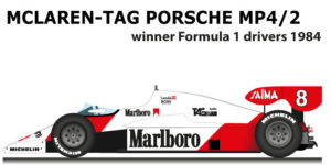 McLaren - TAG Porsche MP4/2 n.8 winner F1 World Champion 1984