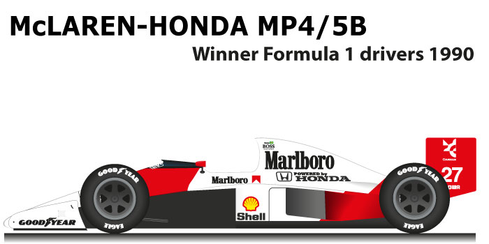 Mclaren Mp4 5b Honda Winner F1 1990 N27 Racing Car Draws