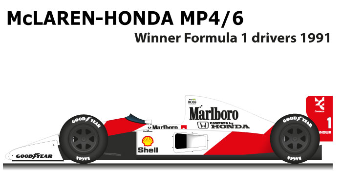 Mclaren Mp4 6 Honda Winner F1 1991 N1 Racing Car Draws