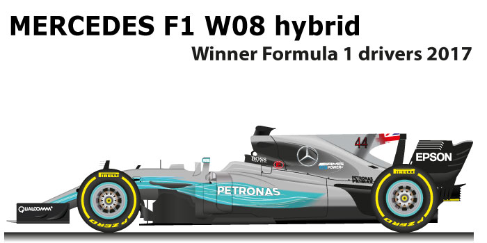 Mercedes F1 W08 Hybrid n.44 winner Formula 1 World Champion 2017