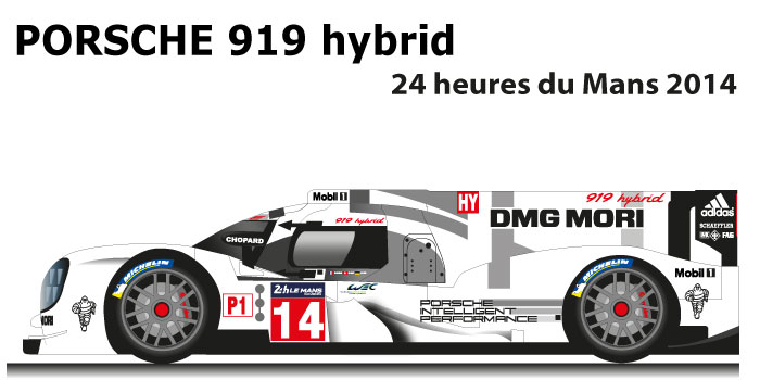 Porsche 919 hybrid n.14 eleventh at the 24 Hours of Le Mans 2014