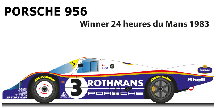 Porsche 956 n.3 winner 24 Hours of Le Mans 1983 Schuppan, Holbert, Haywood