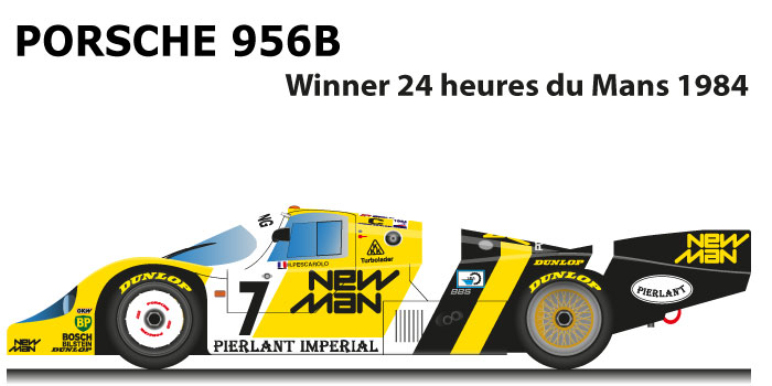 Porsche 956B n.7 winner 24 Hours of Le Mans 1984 with Ludwig and Pescarolo