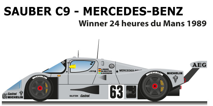Sauber Mercedes-Benz C9 n.63 Winner 24 Hours of Le Mans 1989