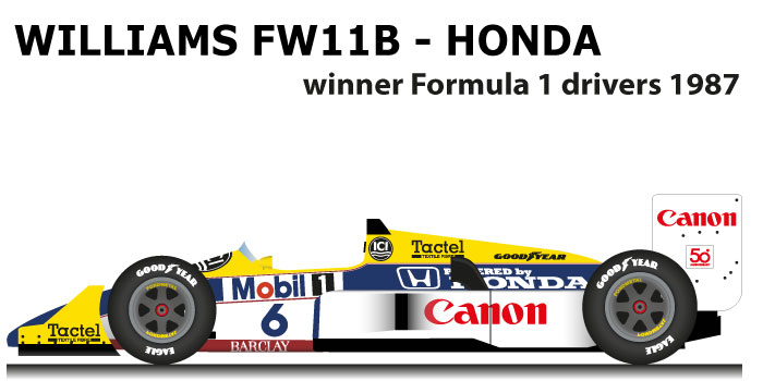 Williams - Honda FW11B n.6 winner Formula 1 Champion with Piquet