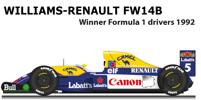 Williams - Renault FW14B n.5 winner Formula 1 World Champion 1992