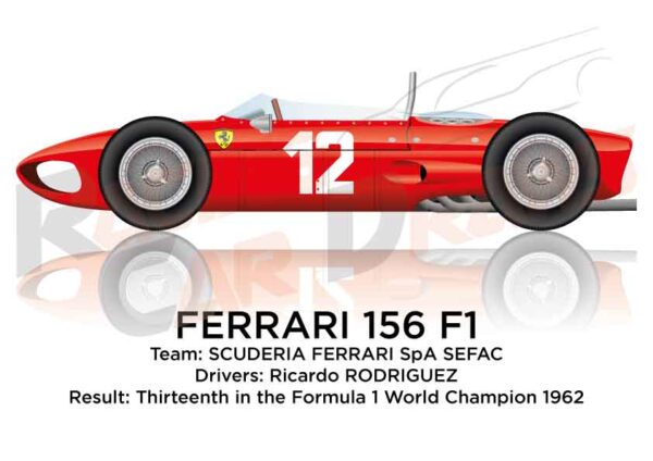 Ferrari 156 F1 thirteenth in the Formula 1 Champion driver 1962 with Rodriguez