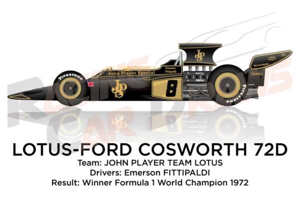 Lotus - Ford Cosworth 72D Formula 1 Champion 1972 Emerson Fittipaldi