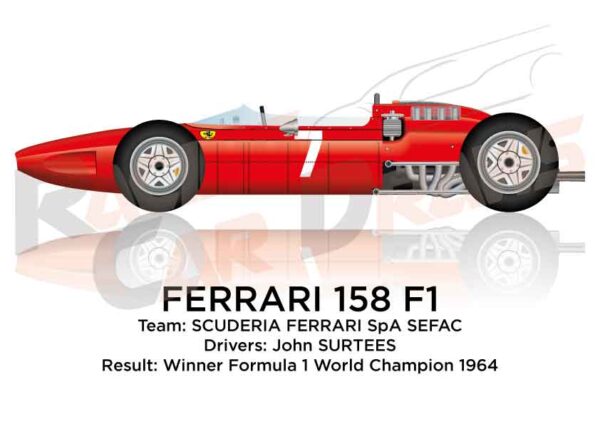 Ferrari 158 F1 Winner Formula 1 Champion 1964 with John Surtees
