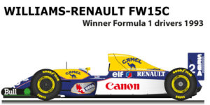 Williams Renault FW15C winner Formula 1 Champion 1993 with Alain Prost