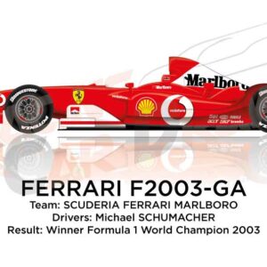 Ferrari F2003-GA n.1 winner Formula 1 World Champion 2003