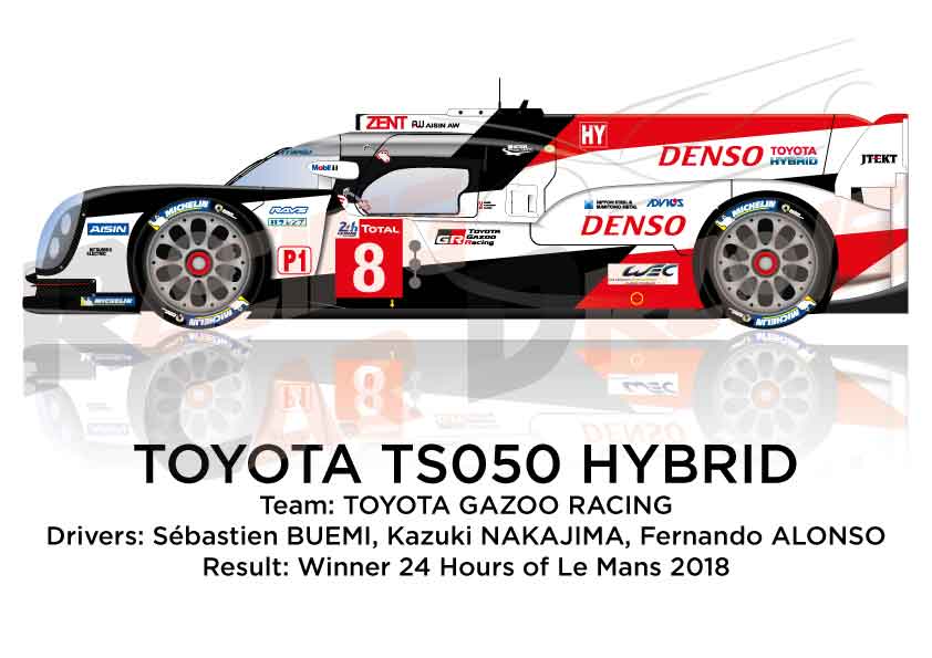 TOYOTA TS050 #8 2018 ALONSO by SPARK TY131432-NEW FREE UK SHIP 