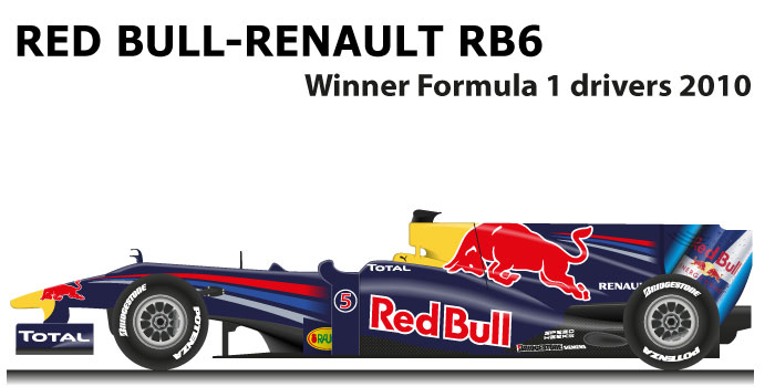 Red Bull Renault RB6 n.5 Formula 1 World Champion 2010 with Vettel