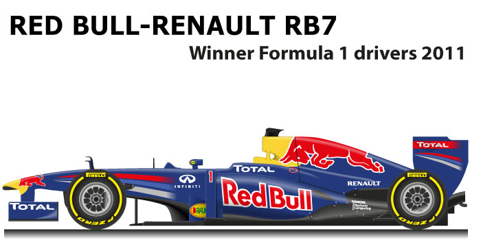 Red Bull Renault RB7 n.1 Formula 1 World Champion 2011 with Vettel