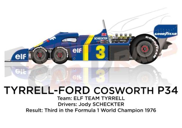 Tyrrell - Ford Cosworth P34 n.3 third in the Formula 1 World Champion 1976