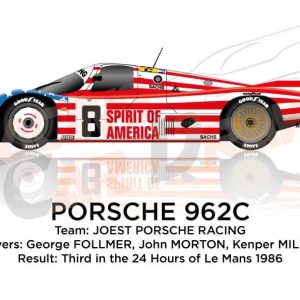 Porsche 956B n.8 third 24 Hours of Le Mans 1986 with the team Joest