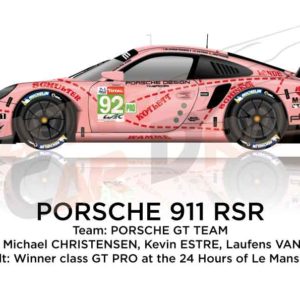 Porsche 911 RSR n.92 winner class GTE PRO 24 Hours of Le Mans 2018