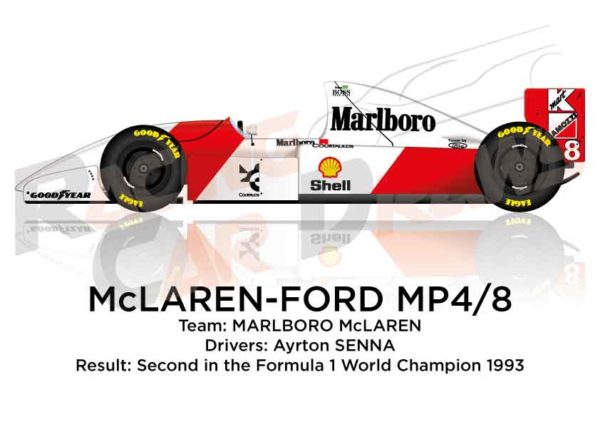 McLaren - Ford MP4/8 n.8 second in the Formula 1 World Champion 1993