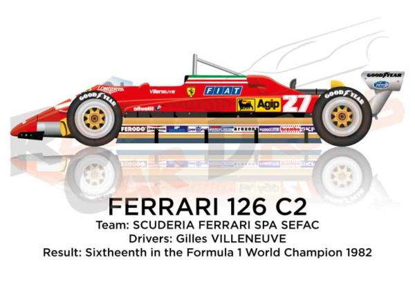 Ferrari 126 C2 n.27 Formula 1 World Champion 1982 with Villeneuve