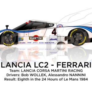Lancia LC2 - Ferrari n.4 eight in the 24 Hours of Le Mans 1984
