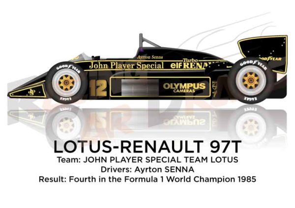 Lotus - Renault 97T n.12 fourth in the Formula 1 World Champion 1985
