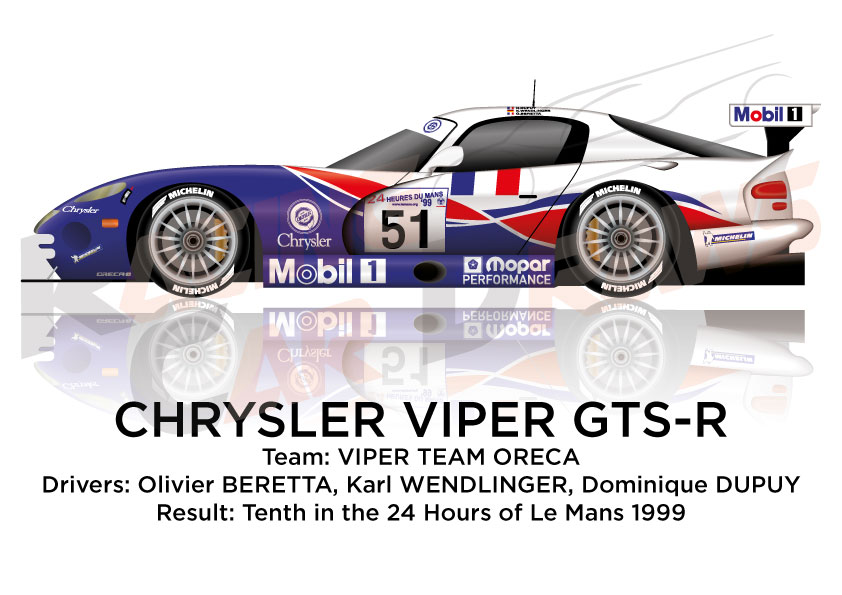 99009 FLY CAR 1/32 SCALE CHRYSLER VIPER GTS-R 24 H LE MANS 1998 DELL-DONOHUE-DRU 