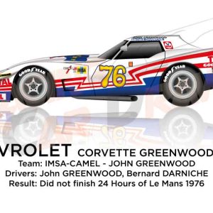 Chevrolet Corvette Greenwood 007 n.76 24 Hours of Le Mans 1976