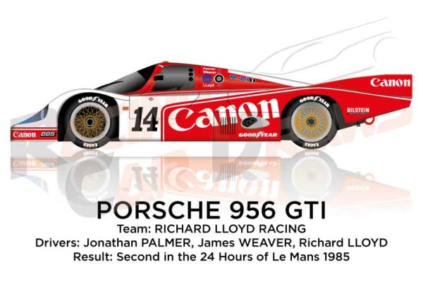 Porsche 956 GTI n.14 second in the 24 Hours of Le Mans 1985
