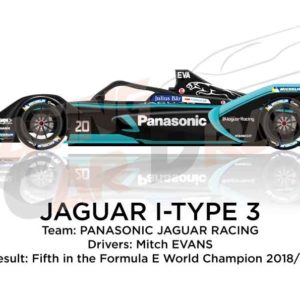 Jaguar I-Type 3 n.20 Formula E 2019 with driver Mitch Evans