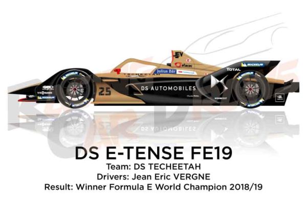 DS E-TENSE FE19 n.25 winner Formula E Champion 2019