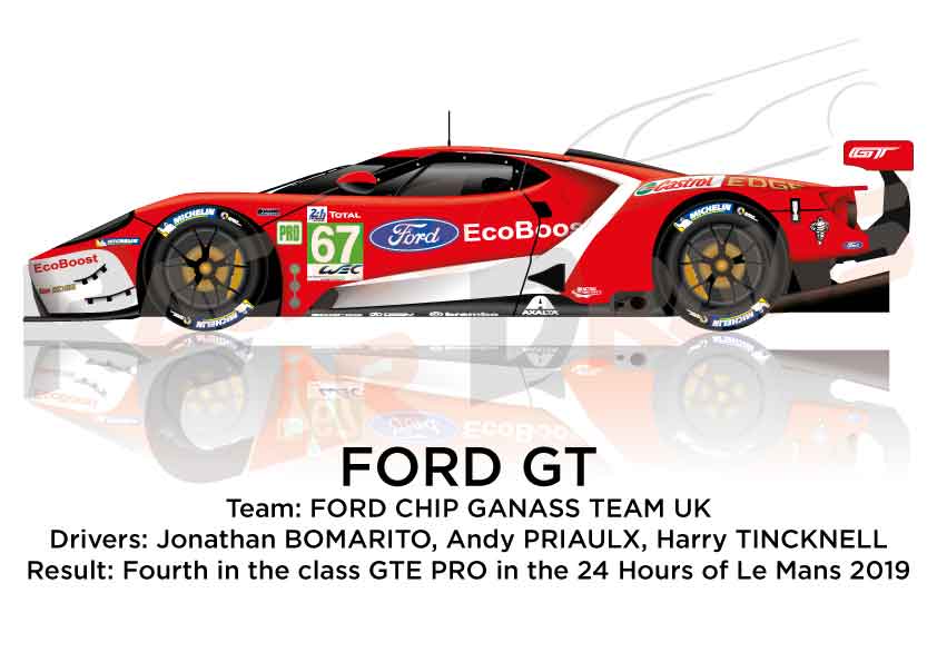 Ford GT n.67 fourth in the class GTE PRO 24 Hours of Le Mans 2019