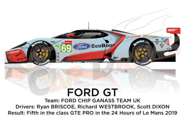 Ford GT n.69 fifth in the class GTE PRO 24 Hours of Le Mans 2019